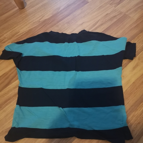 Garage striped over sized cute short sleeve top - Picture 3 of 3